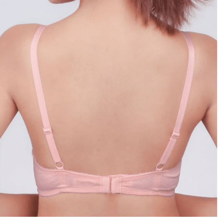 Comfortable Wireless T-Shirt Bra-Peach - Image 2