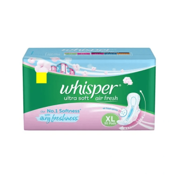 Whisper Ultra Softs Air Fresh Sanitary Pads for Women, XL 30 Napkins