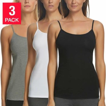3 Pcs Assorted Women Basic Tank Tops Soft, Comfortable, Breathable