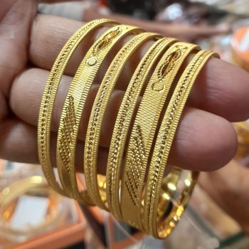 Gold Plated Bangles for Women - 6 Pcs Set