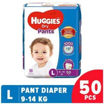 Huggies Dry Pant Baby Diaper (L) Large 9-14 Kg-50 Pieces