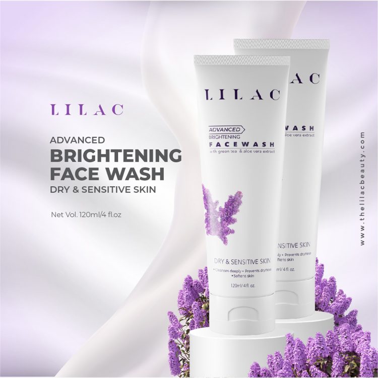 LILAC skin care product Brightening Face Wash Dry And Sensitive Skin-120ml - Image 3
