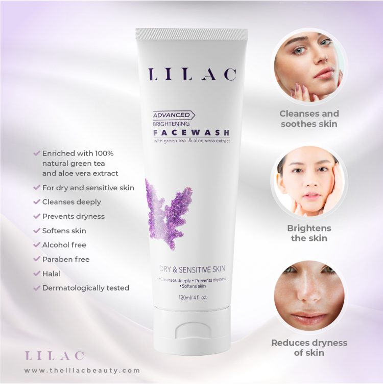 LILAC skin care product Brightening Face Wash Dry And Sensitive Skin-120ml - Image 4