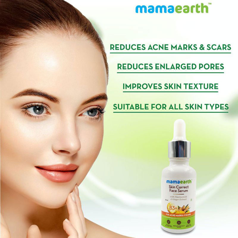 Mamaearth Skin Correct Face Serum(With 10% Niacinamide and Ginger extract)-30ml - Image 3