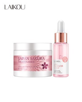 LAIKOU Japan Sakura Face Serum & Cream (Serum 17ml+Cream 25g)