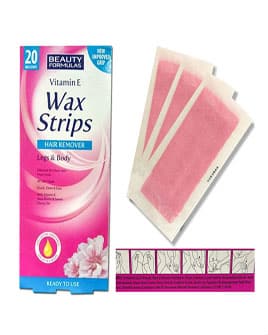 Beauty Formulas Vitamin E Legs & Body Hair Removal Wax 20 Strips