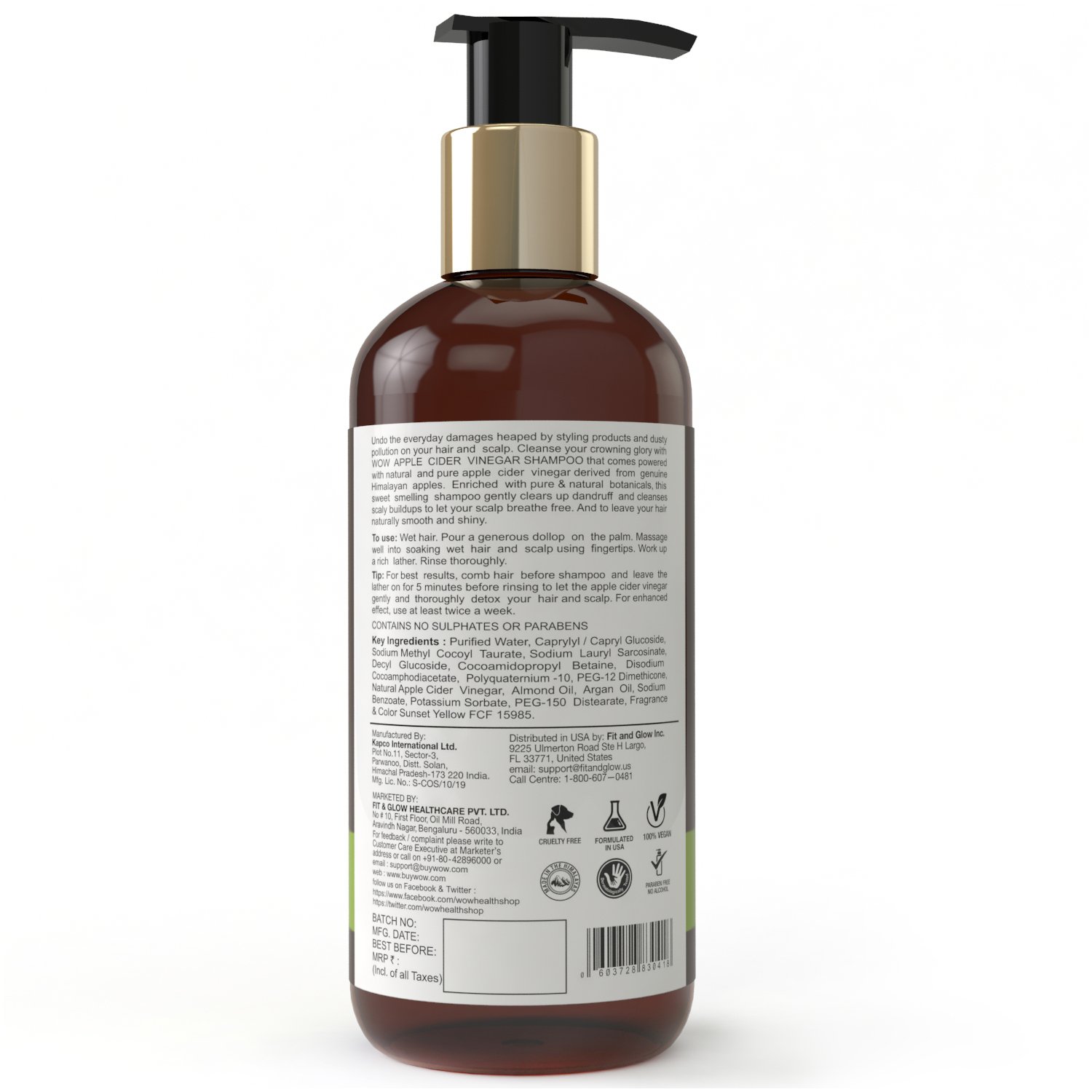Wow Skin Science Apple Cider Vinegar Shampoo-300ml - Image 2