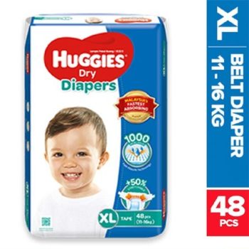 Huggies Dry Belt Baby Diaper (XL) Extra Large 11-16 Kg-48 Pieces