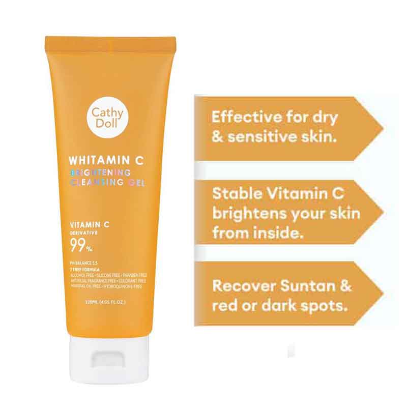 Cathy Doll Whitamin C Brightening Cleansing Gel-120ml - Image 3