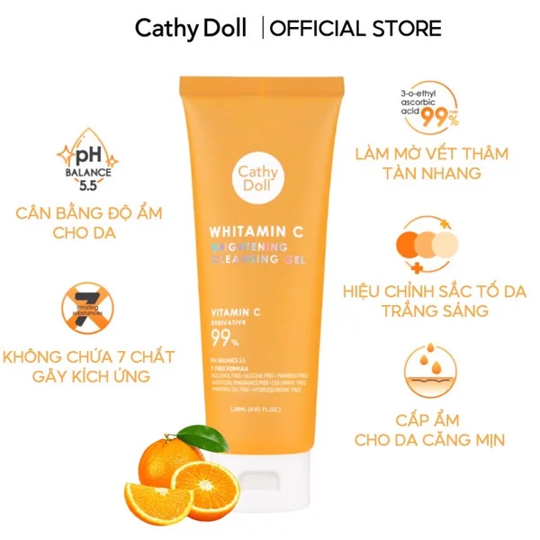 Cathy Doll Whitamin C Brightening Cleansing Gel-120ml - Image 2