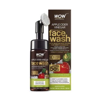 Wow Skin Science Apple Cider Vinegar Foaming Face Wash With Brush-150ml